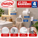 Ver imagem 4 de Kit Banheiro 4 Pecas Saboneteira Papeleira Toalheiro Branco