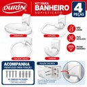 Ver imagem 2 de Kit Banheiro 4 Pecas Saboneteira Papeleira Toalheiro Branco