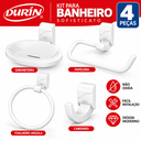Ver imagem 1 de Kit Banheiro 4 Pecas Saboneteira Papeleira Toalheiro Branco