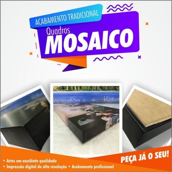 Quadro Por do Sol Entre Arvores Decorativo Kit Moderno Mosaico - 2