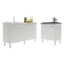 Ver imagem 5 de Balcão Armário Gabinete para Pia 138 Cm Camila e Balcão para Cooktop 5 Bocas Fran Branco