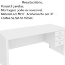 Ver imagem 3 de Mesa para Escritório Home Office ME4113 MDP Branco - Gran Belo