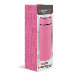 Squeeze Térmico Aço Inox Dupla Camada Água Café 500ml Rosa Termopro - 5
