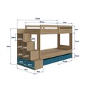 Ver imagem 4 de Cama Beliche Infantil com Escada e Nichos com 2 Gavetões Aveiro/Azul - Completa Móveis