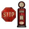 Kit Placas Quadros Decoração Bomba Gasolina e Stop Trânsito - 1