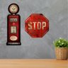 Kit Placas Quadros Decoração Bomba Gasolina e Stop Trânsito - 3