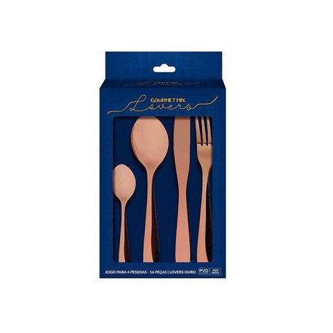 Faqueiro 16 Peças Lovers Cobre Gourmet Mix