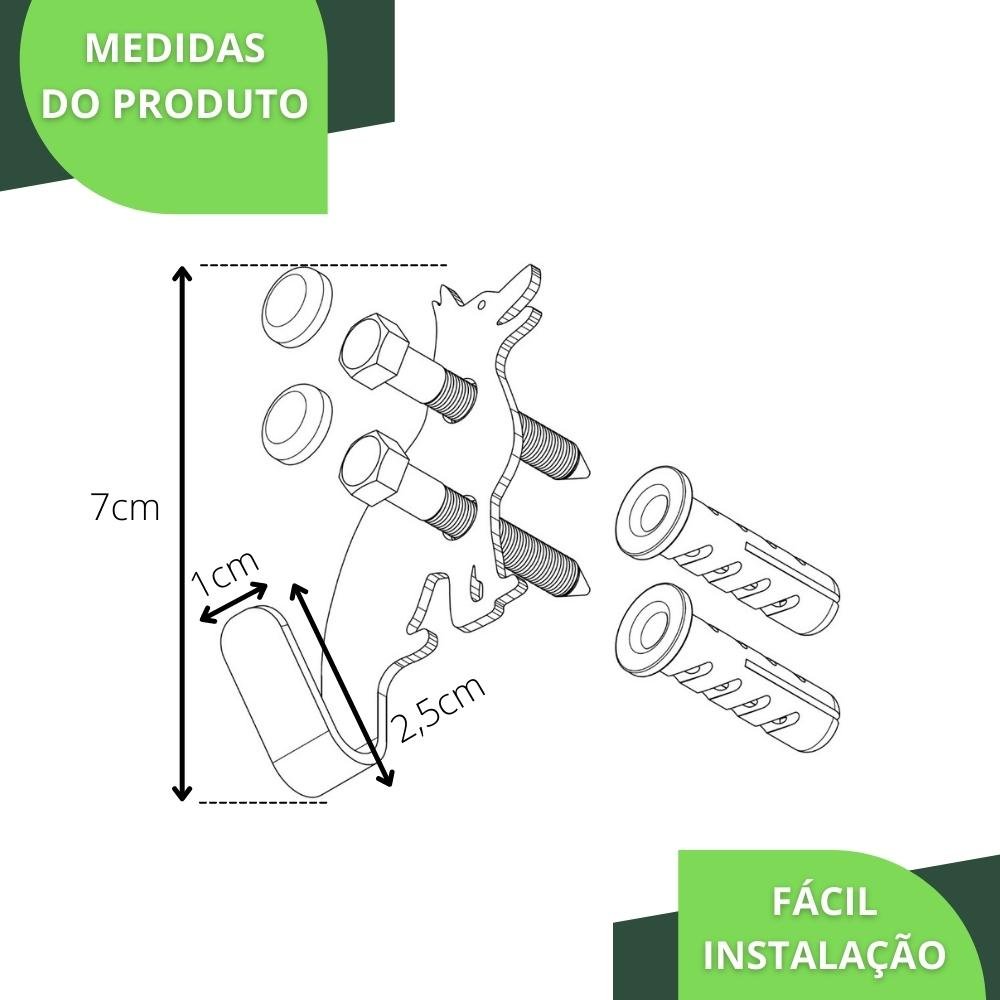 Kit 5 Ganchos De Parede Decorativo Pendurador De Bolsa C.C - 5