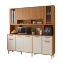 Ver imagem 2 de Cozinha Compacta com Tampo e Nicho para Micro-Ondas 200cm Itafriz Itatiaia Marrom Cinamomo/Off White