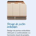 Ver mais imagens de Cozinha Compacta com Tampo e Nicho para Micro-Ondas 200cm Itafriz Itatiaia Marrom Cinamomo/Off White