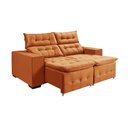 Ver imagem 2 de Sofá Retrátil Reclinável 3 Lugares Pillow em Veludo 1,90m Espuma Premium Design - Terracota Veludo
