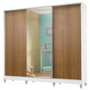 Ver imagem 2 de Guarda-Roupa Infantil Madesa Logan 100% MDF 3 Portas de Correr com Espelho com Pés Branco/Rustic Cor