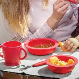 Copo Infantil em Silicone 280 Ml Vermelho Moda do Chef - 5