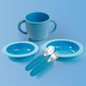 Conjunto Talheres Infantis em Silicone - 1 Garfo + 1 Colher Azul Moda do Chef - 3