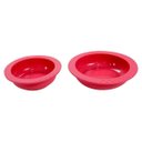 Ver imagem 1 de Conjunto 2 Pratos Infantis em Silicone - 1 Prato 260 Ml + 1 Prato 360 Ml Vermelho Moda do Chef
