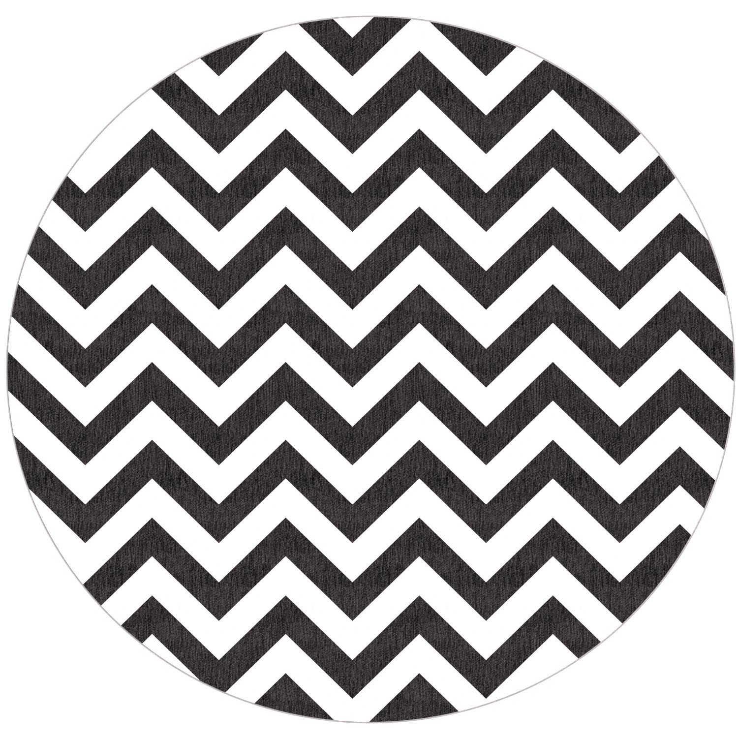 Tapete Saturs Chevron Redondo Preto 140 cm Tapete para Sala e Quarto - 2