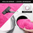 Ver imagem 2 de Tapete Saturs Shaggy Pelo Alto Rosa - 50 x 100 cm Tapete para Sala e Quarto