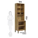 Ver imagem 3 de Paneleiro 4 Portas com Espaço para Micro-Ondas 100% MDF Malta Cinza/Amêndoa/Platina Espresso Móveis