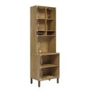 Ver imagem 4 de Paneleiro 4 Portas com Espaço para Micro-Ondas 100% MDF Malta Cinza/Amêndoa/Platina Espresso Móveis
