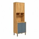 Ver imagem 3 de Paneleiro 4 Portas com Espaço para Micro-Ondas 100% MDF Malta Cinza/Amêndoa/Platina Espresso Móve