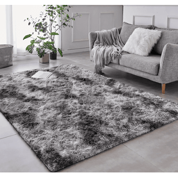 Tapete Saturs Shaggy Pelo Alto Mesclado Cinza - 60 x 180 cm Tapete para Sala e Quarto - 1