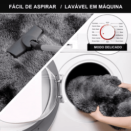 Tapete Saturs Shaggy Pelo Alto Mesclado Cinza - 60 x 180 cm Tapete para Sala e Quarto - 2