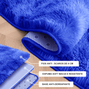 Ver imagem 3 de Tapete Saturs Shaggy Pelo Alto Mesclado Azul - 60 x 180 cm Tapete para Sala e Quarto