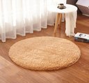 Ver imagem 1 de Tapete Saturs Shaggy Pelo Alto Pérola Nude Redondo 100 cm Tapete para Sala e Quarto