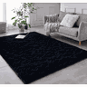 Tapete Saturs Shaggy Pelo Alto Preto - 50 x 100 cm Tapete para Sala e Quarto - 1