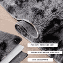 Ver imagem 3 de Tapete Saturs Shaggy Pelo Alto Mesclado Cinza Redondo 200 cm Tapete para Sala e Quarto