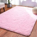 Ver imagem 1 de Tapete Saturs Shaggy Pelo Alto Rosa Bebe - 50 x 100 cm Tapete para Sala e Quarto