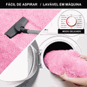 Ver imagem 2 de Tapete Saturs Shaggy Pelo Alto Rosa Bebe - 50 x 100 cm Tapete para Sala e Quarto