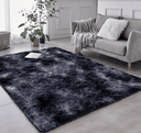 Ver imagem 1 de Tapete Saturs Shaggy Pelo Alto Mesclado Preto - 140 x 200 cm Tapete para Sala e Quartos