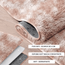 Ver imagem 3 de Tapete Saturs Shaggy Pelo Alto Mesclado Bege - 200 x 240 cm Tapete para Sala e Quarto