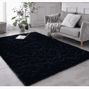 Ver imagem 1 de Tapete Saturs Shaggy Pelo Alto Preto - 60 x 180 cm Tapete para Sala e Quarto