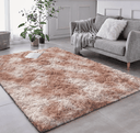 Ver imagem 1 de Tapete Saturs Shaggy Pelo Alto Mesclado Bege - 120 x 200 cm Tapete para Sala e Quarto