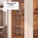 Ver imagem 5 de Cristaleira Braga 100% em MDF com 2 Portas e Kit Pés