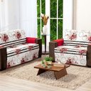 Ver imagem 1 de Protetor Sofa Estampado Isabela 2 e 3 Lugares - Floral Vermelho-preto