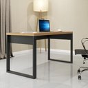Ver imagem 1 de Mesa Escritório Estilo Industrial F20 Freijó/Preto Fosco - Pradel