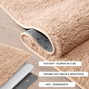 Ver imagem 3 de Tapete Saturs Shaggy Pelo Alto Bege Redondo 140 cm Tapete para Sala e Quarto