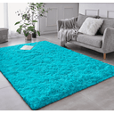 Ver imagem 1 de Tapete Saturs Shaggy Pelo Alto Turquesa - 120 x 200 cm Tapete para Sala e Quarto