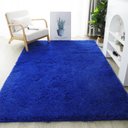 Ver imagem 1 de Tapete Saturs Shaggy Pelo Alto Azul - 50 x 100 cm Tapete para Sala e Quarto