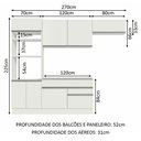 Ver imagem 4 de Armário de Cozinha Completa 270cm Branco Glamy Madesa 14