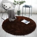 Ver imagem 1 de Tapete Saturs Shaggy Pelo Alto Marrom Redondo 140 cm Tapete para Sala e Quarto