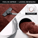 Ver imagem 2 de Tapete Saturs Shaggy Pelo Alto Marrom Redondo 140 cm Tapete para Sala e Quarto