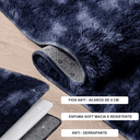 Ver imagem 3 de Tapete Saturs Shaggy Pelo Alto Mesclado Preto - 50 x 100 cm Tapete para Sala e Quarto