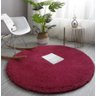 Tapete Saturs Shaggy Pelo Alto Vinho  Redondo 100 cm Tapete para Sala e Quarto - 1