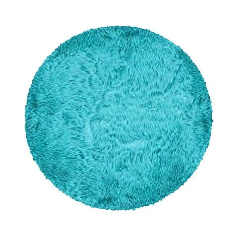 Tapete Saturs Shaggy Pelo Alto Turquesa Redondo 140 cm Tapete para Sala e Quarto