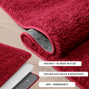 Ver imagem 3 de Tapete Saturs Shaggy Pelo Alto Vinho - 50 x 100 cm Tapete para Sala e Quarto