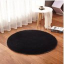 Ver imagem 1 de Tapete Saturs Shaggy Pelo Alto Preto Redondo 140 cm Tapete para Sala e Quarto